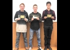 2019 BOYS VARSITY SOCCER TEAM AWARD WINNERS: (l-r) Justin Reder, Most Valuable Player; Berkley Rooker, Spartan Award; Ty King, Most Improved Player. --Courtesy Photo