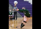 BRIELLE HERNER (#8) digs out the ball during the Spartans District Semi-Final loss to Beaverton last Wednesday. --Journal Photo
