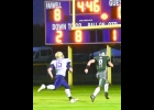 BREVIN HERNER (#8) outruns the Farwell defender for the touchdown to put the Spartans on the board on Friday evening. Tommy Yanoski connected with Herner 5 times for 100 yards in the rain-soaked 12-8 win. --Journal Photo