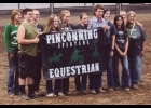 PHS EQUESTRIAN TEAM (l-r) Coach Lane Freeburn, Logan Peckham (groom), Karson Peckman, Megan Yonke, Winona Redmond, Brooke Owens, Cash Redmond, Kinsey Jones, Trisha Smerdon, Jena Hoffman, and Coach Marlene Buffman. -- Courtesy Photos