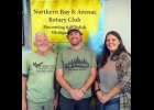 SBLC MEMBERS TEVOR EDMONDS (center) and Sydney Gainforth (right) are shown with Rotarian Mike Stoner at the Sept. 21st Rotary Meeting. --Courtesy Photo
