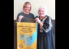 HEATHER BAUMAN (left) and Rotatian Sue Wackerle at last Thursday’s Rotary meeting