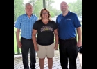 EXECUTIVE JIM BARCIA , (LEFT), COUNTY COMMISSIONER MARIE FOX, and Rotary President Nate Pepple, Rotary Club President, met to discuss the American Rescue Plan. -- Courtesy Photo