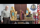 Mike Duranczyk with a few of his art pieces. --Courtesy Photo