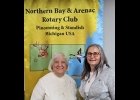 Pictured Above are Connie Deford (left), Rotary District Administrator, and Mary LaPan (right), President of the Rotary Club of Pinconning & Standish. --Courtesy Photo