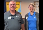 Representatives of The Legacy Center in Midland are pictured above, Mark Miller, (left) who directs the math program and Kristi Kline, (right) who directs the literacy program, addressed the club on programs available at the center. --Courtesy Photo