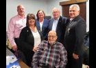 ROTARY MEMBERS WHO HAVE BEEN WITH THE CLUB SINCE IT BEGAN LOCALLY IN 2005; (sitting) Tom Boetefuer (standing l-r) Mike Vieau, Lori Schumann, Jean Saxon, Jim Ordiway, and Dan Couveau. Not shown are charter members Dennis Curtis, Tom Buechle, Darren Kroczaleski, and Mark Fuhrman. --Courtesy Photo