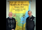 ROTARY MEMBER MIKE STONER, (left) is shown with Phil Durst, Senior Educator with MSU Extension, presenting on the history of the Land Grant College movement. --Courtesy Photo
