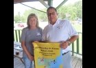 Deb (Whyte) Socier (left), and David Tokarsky, Rotary Club President. --Courtesy Photo