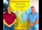 REPRESENTATIVES OF THE BAY CONSERVATION DISTRICT gave a presentation to Rotarians at the September 14th Rotary meeting; Aron Buechler (left) and Mike Wilson. --Courtesy Photo