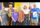 Rotary District Governor amongst local Rotarians after speaking at the recent Rotary meeting; (l-r) Amy Miles, District Governor Rod Bieber, Dorothy Buechle, Barbara Fisher, Cindy LaVasseur, Mary LaPan, and Dennis Whitney. --Courtesy Photo