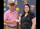 Tom Rezmer from the Sunrise Side Antique Tractor Club and from Pinconning Central Elementary, School Social Worker, Emily Bosworth.          -- Courtesy Photo