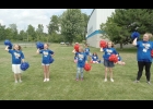 Members of the Pinconning Boys & Girls Club formed a cheer group as other members competed in a flag football game. Come and join the Triple Play Program fun at the Club!           --Courtesy Photo