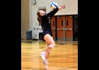 DAILYN BAYNE (#2) goes outside the court to save a ball during the Spartans match against Shepherd last Wednesday. --Journal Photo