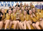 THE PINCONNING VARSITY DANCE TEAM showing off their first place trophy from the Spirit Shine Celebration Cheer and Dance Competition last Saturday, Feb. 29th. --Courtesy Photo