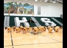 THE SPARTAN DANCE TEAM performs their routine to “Proud Mary” at half-time of Monday night’s Girl’s Varsity Basketball game. The Team will head to Ortonville on Saturday for the Spirit Shine Dance Competition where they will be competing in the Large Varsity Jazz-Hip Hop Division. --Journal Photo