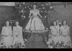 Northern Bay County Rural School Music Festival, held at the Pinconning Community Center was attended by 200 students from 11 schools participating in song, folk dances, May pole and choruses. 1950 Music Festival Queen seen above, Eva Schott and her Court (left to right) Barbara Burtch, Helen Rash, Joan Francis and Helen Jakubowski. --Journal Archive Photo