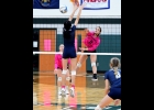 ELIZABETH VANHORN (#9) goes for a kill against the Bluejays last Wednesday. --Journal Photo