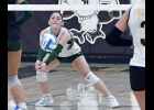 emma mcquarter (#6, above) digs out a Falcon shot last Wednesday.