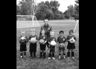 AYSO U-6 Falcons: (not in order) Xavier Baniel, Brody Haga, Emma Johnson, Freya Knight, Jaxson Laidlaw, Weston Woodbury; Coach: Lily Johnroe. --Journal Photo