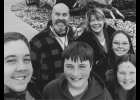 JOE AND AMY (Borowy) FORRO, back; left to right with thier children. --Courtesy Photo