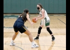 GEENA GAUTHIER (#34) looks for an open teammate during last Wednesday’s 27-56 loss to the Shepherd Bluejays.	        --Journal Photo
