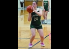 HAILEY NIEDZWIECKI (#24, right) sets up for a free throw in the Spartans’ District Semi-Final loss to Beaverton last Wednesday. She hit both shots.