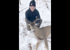 CAM FLOYD of Pinconning got this 10-point opening morning hunting on family property. Seven hunters went out Friday morning and three brought back bucks. --Courtesy Photo