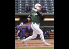 JACK BOETTCHER (#8), shown at the Dow Diamond on Friday, slugged a Grand Slam over the right field fence at Oscoda on Tuesday.                     --Journal Photo