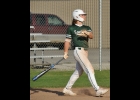 JACK BOETTCHER (#8) watches his walk-off homer sail over the fence in Gladwin in the Spartans 5-2, second-game win over the Flying G’s --Journal Photo