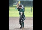 KATE FOOR (#8) came on in relief against Gladwin on Thursday and helped her cause with a 2-run homer, her first of the year. --Journal Photo