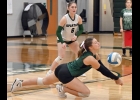 KATIE JOHNSON (#3) saved this one against the Shepherd Bluejays in last week’s penultimate Jack Pine Conference match.