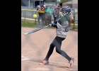 LINDSEY DROUSE (#12) got a single to Center Field with this hit in the first game against Standish-Sterling last week.