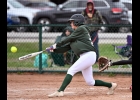 MADDY SHOULTES (#21) had 6 RBI’s on 3 hits, with a 3-run triple, in the Spartans’ 14-1 first game victory over Farwell on Friday. --Journal File Photo