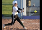 MADISON SHOULTES makes good contact with the ball against John Glenn on Thursday. --Journal Photo
