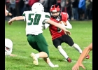 Noah FOCO (#50) lines up the Beaverton Ball carrier in the backfield in last week’s road game. 	