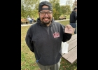 WILL QUINLAN was the adult winner of the Pumpkin Pie eating contest at the Pumpkin Festival last week.