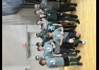 The JV and Varsity Powerlifting Team (all l-r) - Front Row: Karter Byrnes, Brayden Bauer, Logan Taylor (kneeling), Jones Ballard, Jasmine Brazeau, and Coach Jason. Back Row: Karson Peckham, Alex Shelegowski, Coach Josh, Grace Ballard, and Logan Peckham. --Courtesy Photo