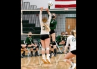RAYNE WILSON (#1) goes up for one of her 9 kills in the Spartans 3-2, come-from-behind victory over Clare last Thursday. --Journal Photo