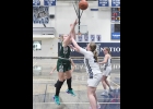 SUMMER POMAVILLE (#20) takes a shot that got 2 of her 4 points on Monday. --Journal Photo