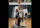 TORI SHARK (#23) surprises University of Toledo-bound SSC Junior Macey Fegan on the tip-off to start the 2021-22 Girls Basketball season. --Journal Photo