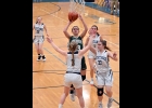 TORI SHARK (#23) pulls up for a shot against Meridian in last Wednesday’s game. --Journal Photo