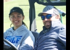 PINCONNING JUNIOR TORI SHARK, shown earlier this year with coach (and dad) Eric Shark, made her third MHSAA Girls Golf State Finals appearance on Saturday. --Courtesy Photo