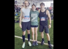 CARSON PARKS, KINSIE JACQUES, AND TAYLER MORAND (l-r) got an early start on the Spring track season by competing in the MITS Indoor Track meets at SVSU. --Courtesy Photo