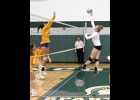 VIRGINIA BERGER (#4) goes up for the kill on Saturday against Bay City Central. --Journal Photo