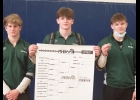 ART DENNISON, TYLER BROOKS, AND JACOB BROOKS (l-r) celebrate their performance at last Saturday’s MHSAA Individual Wrestling Districts. They all qualified for the Regionals at Grayling this Saturday. --Courtesy Photo
