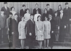 Homecoming Queen and Court 1968. Front row (l to r): Mark Trudell, Diane Erdody, Larry Gorske, Brenda Wackerle, Bob Nutt, Queen Sally Schlatter, Julie Hasso, Dan Flood, Kay Krol, Joe Toth; Back row: Bob Schmidt, Karol Kercher, Graig Moore, Linda Hasso, Dave McGillen, Jeanette Kossik, Louise Trudell, Ken Seyuin, Cris Krupa, Jerry Purtell. (Court made up of representatives from clubs)                        --Courtesy Photo
